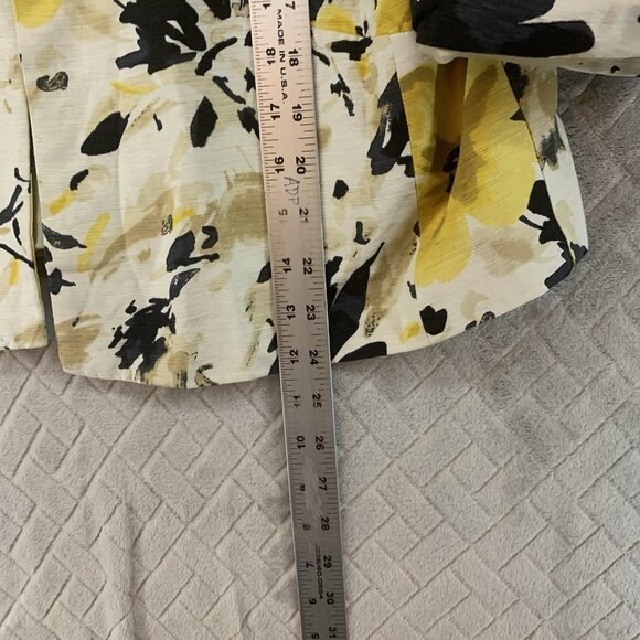 David Brooks Women XL Blazer Silk Floral Artistic Colorful 3/4 Sleeve Open Front - Picture 9 of 16